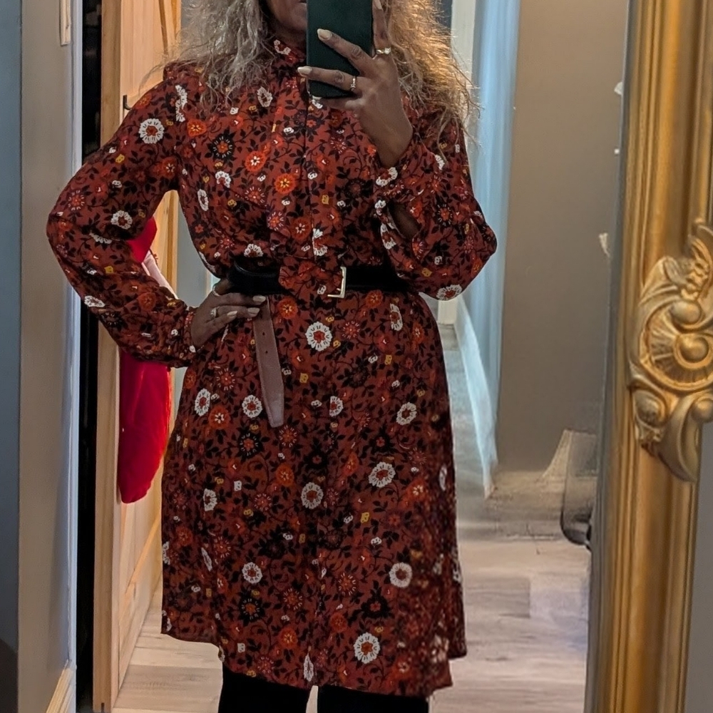Floral Red Dress